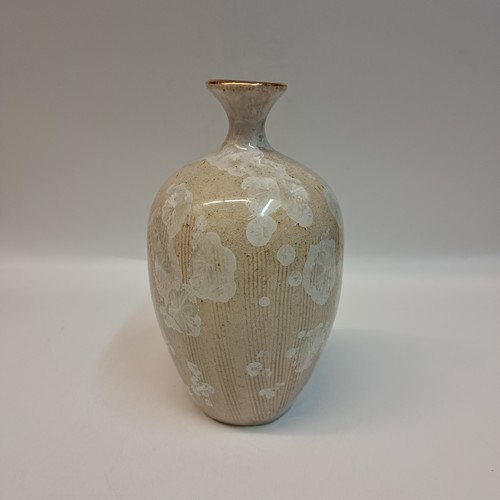 JP-025 Bottle, White Crystalline with Carved Texture & 18KG $200 at Hunter Wolff Gallery